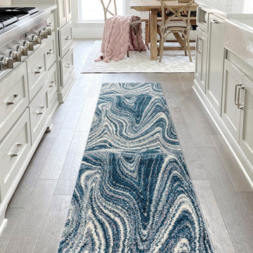 Eleni Contemporary Glam Abstract Marble Area Rug